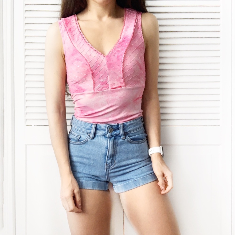 Gievergate Pink Tie Dye Tank Top Blouse NWT